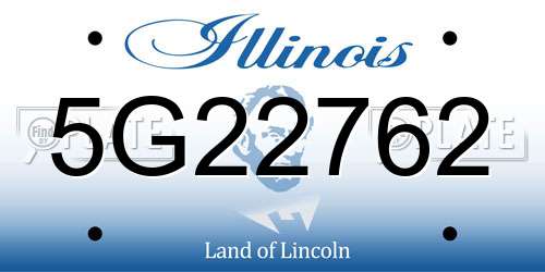 5G22762 Illinois License Plate