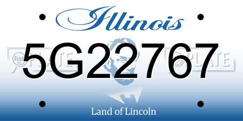 5G22767 Illinois License Plate