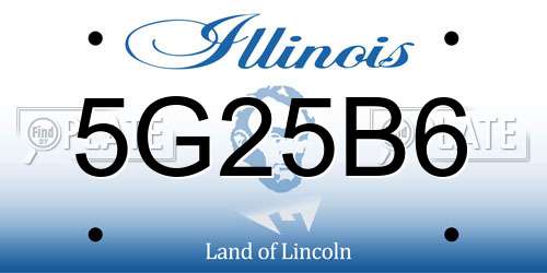 5G25B6 Illinois License Plate