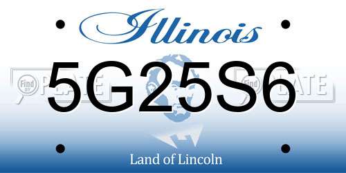 5G25S6 Illinois License Plate