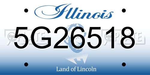 5G26518 Illinois License Plate