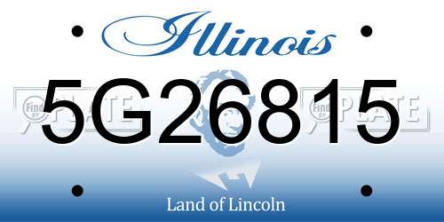 5G26815 Illinois License Plate