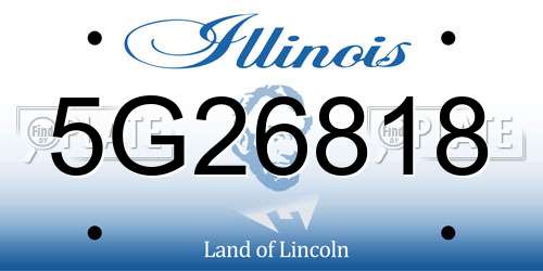 5G26818 Illinois License Plate