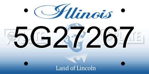 5G27267 Illinois License Plate