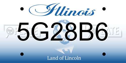 5G28B6 Illinois License Plate