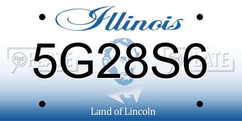 5G28S6 Illinois License Plate