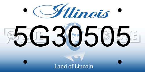 5G30505 Illinois License Plate
