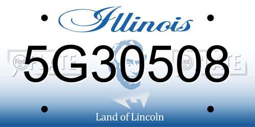 5G30508 Illinois License Plate