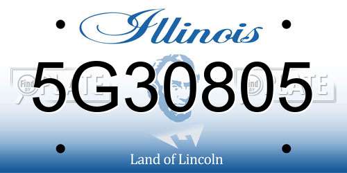 5G30805 Illinois License Plate