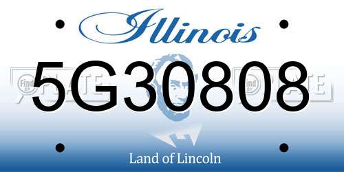 5G30808 Illinois License Plate