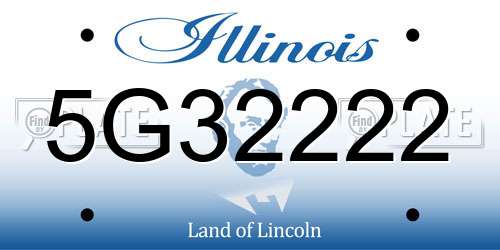 5G32222 Illinois License Plate