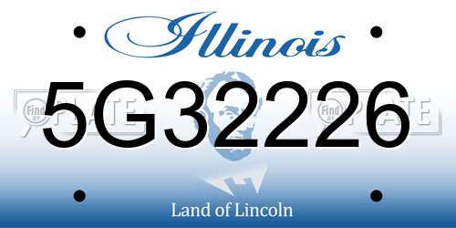 5G32226 Illinois License Plate