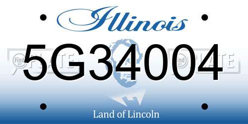 5G34004 Illinois License Plate