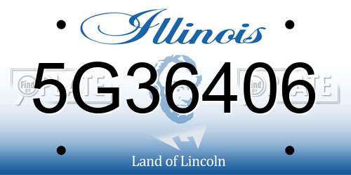 5G36406 Illinois License Plate