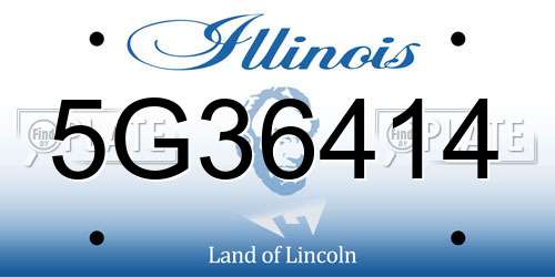 5G36414 Illinois License Plate