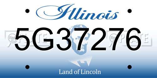 5G37276 Illinois License Plate