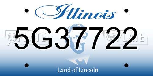 5G37722 Illinois License Plate