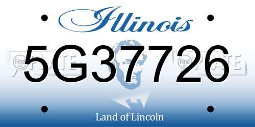 5G37726 Illinois License Plate