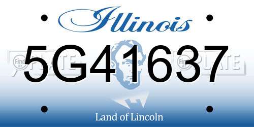 5G41637 Illinois License Plate
