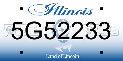 5G52233 Illinois License Plate
