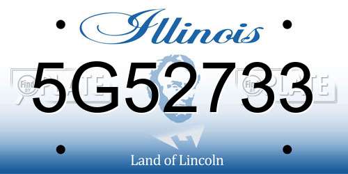 5G52733 Illinois License Plate