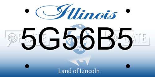 5G56B5 Illinois License Plate