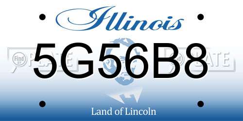 5G56B8 Illinois License Plate