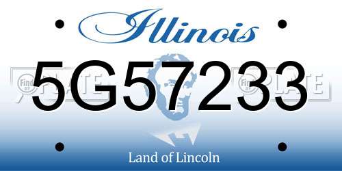 5G57233 Illinois License Plate