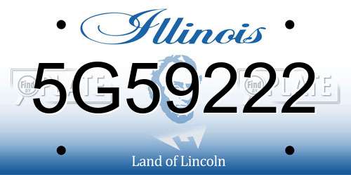 5G59222 Illinois License Plate