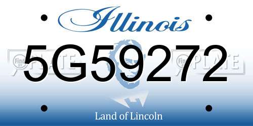 5G59272 Illinois License Plate