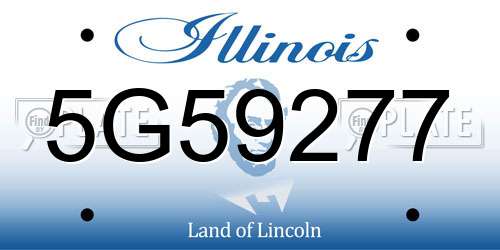 5G59277 Illinois License Plate