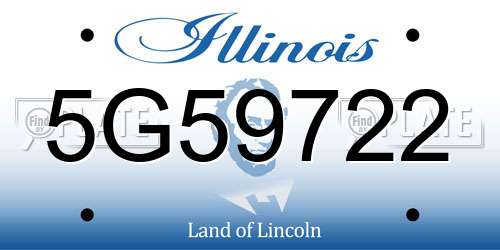 5G59722 Illinois License Plate