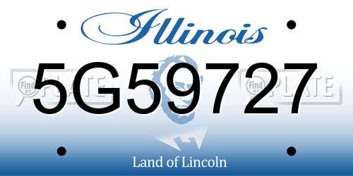 5G59727 Illinois License Plate