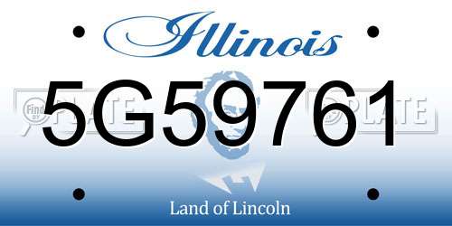 5G59761 Illinois License Plate