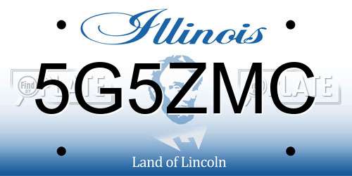 5G5ZMC Illinois License Plate