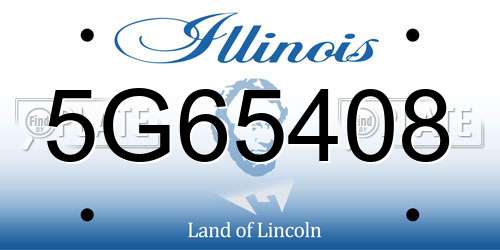 5G65408 Illinois License Plate