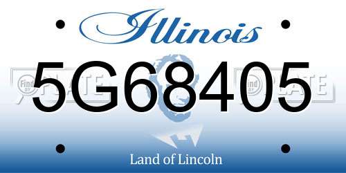 5G68405 Illinois License Plate