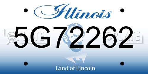 5G72262 Illinois License Plate