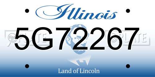 5G72267 Illinois License Plate