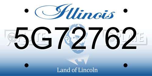 5G72762 Illinois License Plate