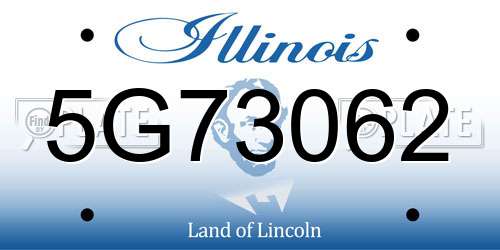 5G73062 Illinois License Plate