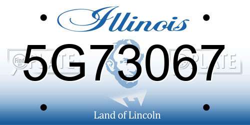 5G73067 Illinois License Plate