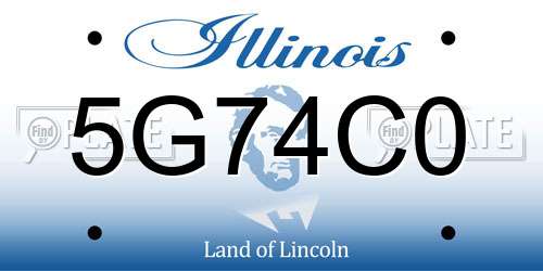 5G74C0 Illinois License Plate