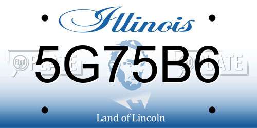 5G75B6 Illinois License Plate
