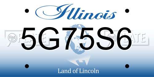 5G75S6 Illinois License Plate
