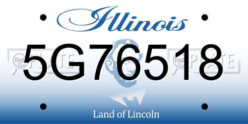 5G76518 Illinois License Plate