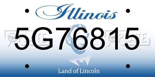5G76815 Illinois License Plate