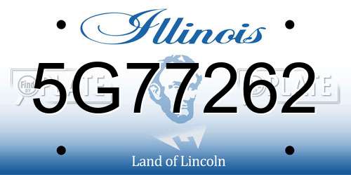 5G77262 Illinois License Plate