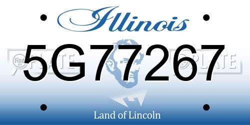 5G77267 Illinois License Plate