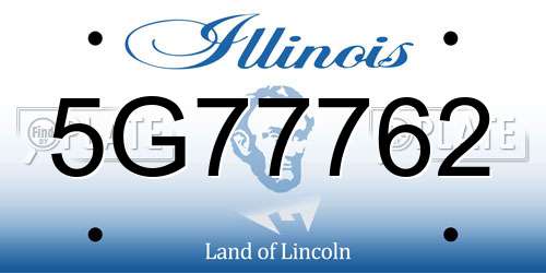 5G77762 Illinois License Plate